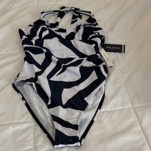 Nautica One-Piece Swimsuit - Blue and White